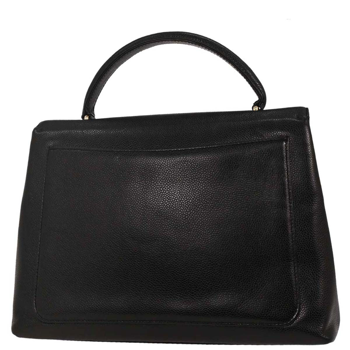 Chanel 1997-1999 Black Caviar Top Handle Handbag