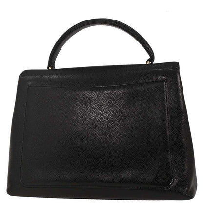 Chanel 1997-1999 Black Caviar Top Handle Handbag