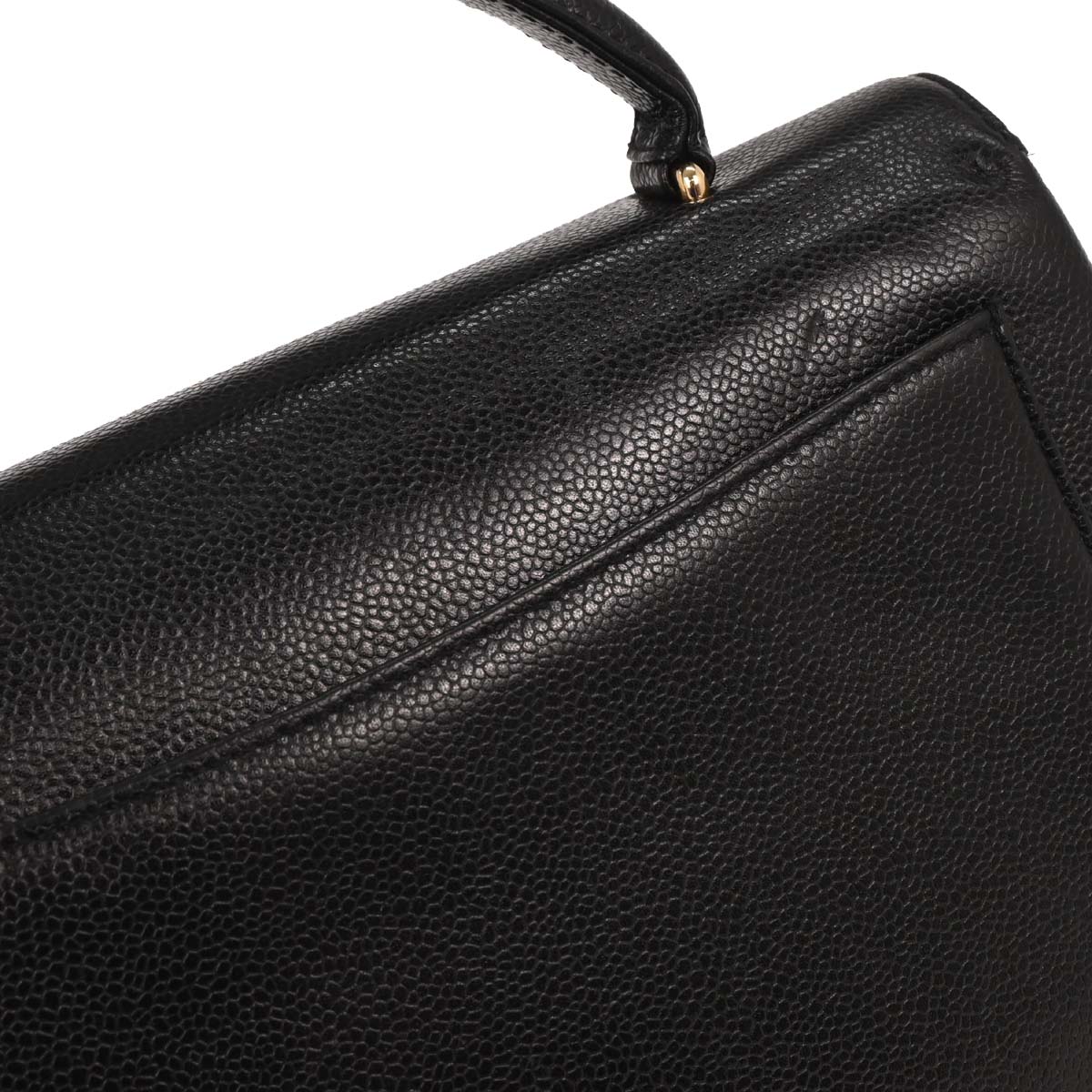 Chanel 1997-1999 Black Caviar Top Handle Handbag