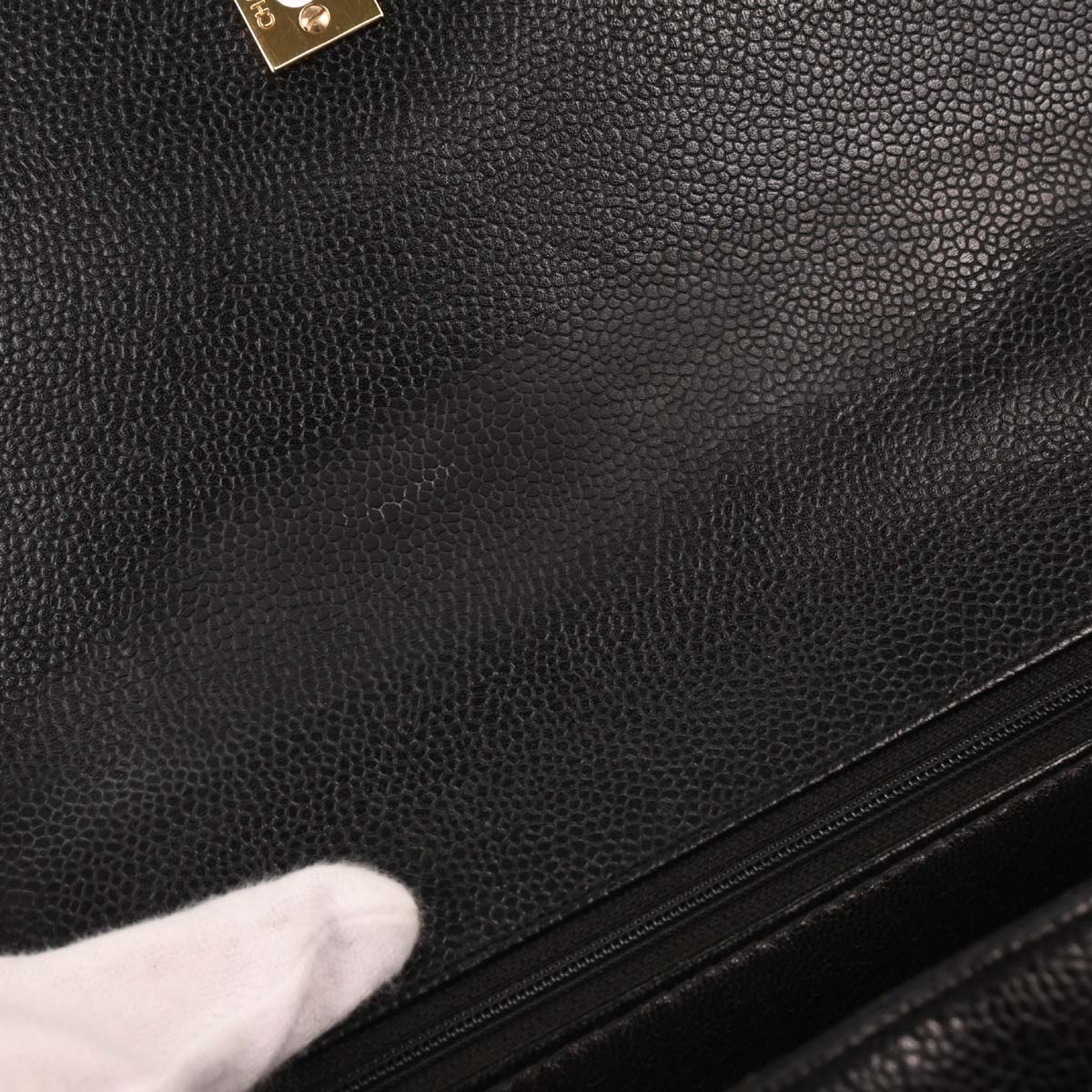 Chanel 1997-1999 Black Caviar Top Handle Handbag