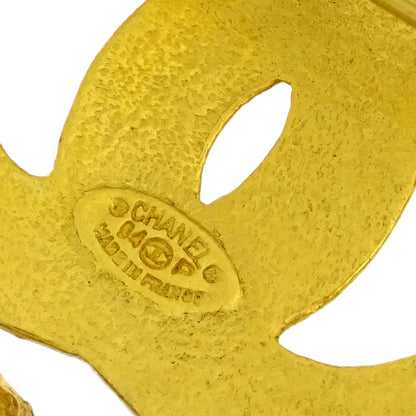 Chanel Medallion Dangle Cross Brooch Pin Gold 94P