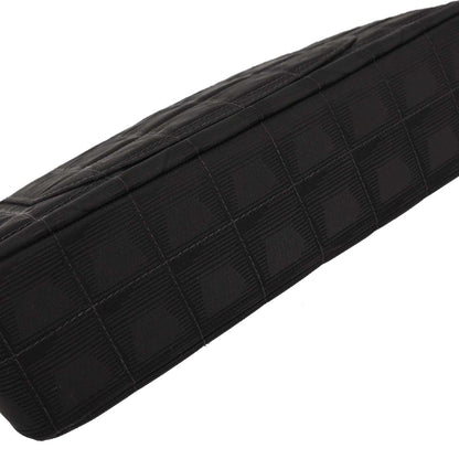 Chanel 2000-2002 Black Nylon Travel Line Single Flap Shoulder Bag