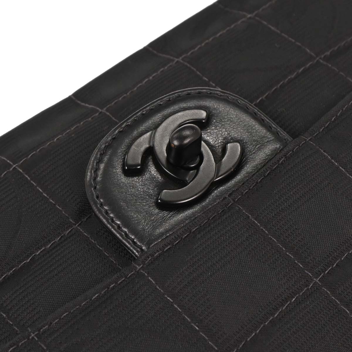 Chanel 2000-2002 Black Nylon Travel Line Single Flap Shoulder Bag