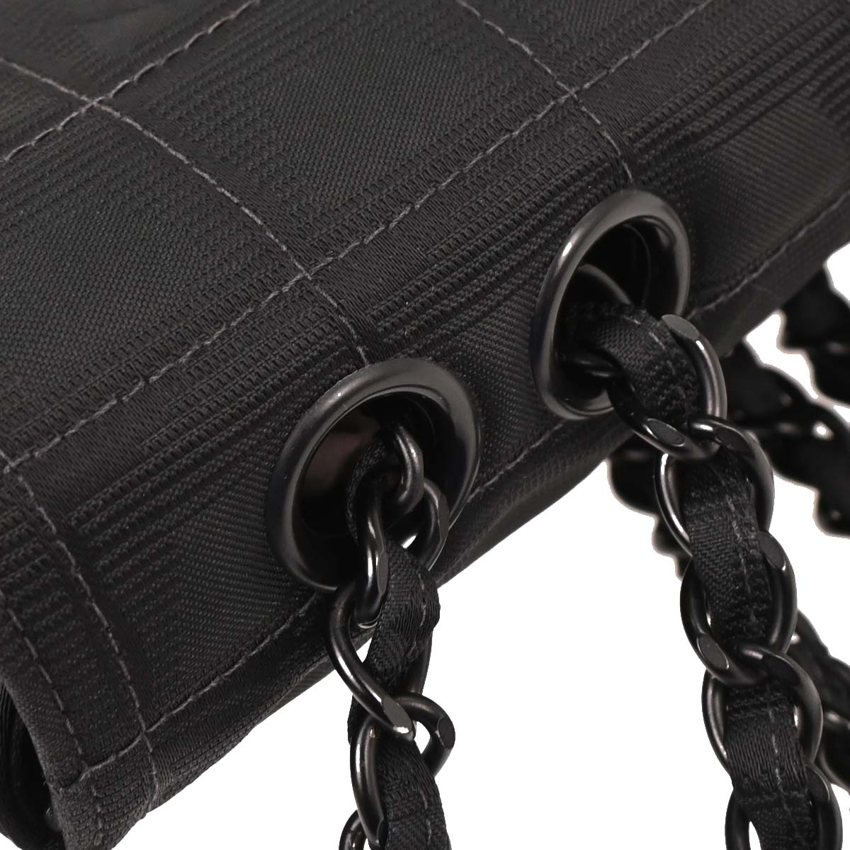 Chanel 2000-2002 Black Nylon Travel Line Single Flap Shoulder Bag