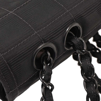 Chanel 2000-2002 Black Nylon Travel Line Single Flap Shoulder Bag
