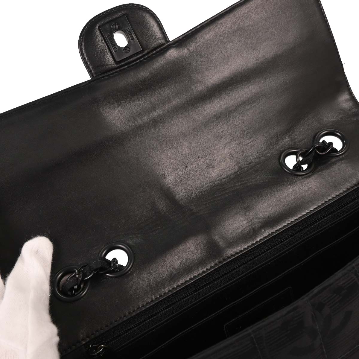 Chanel 2000-2002 Black Nylon Travel Line Single Flap Shoulder Bag