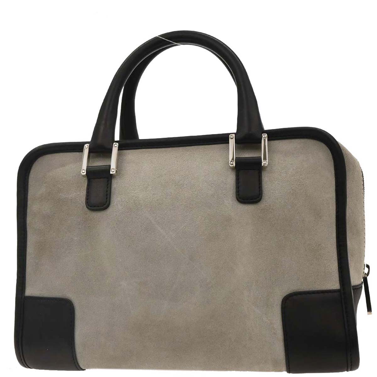 Loewe Light Gray Suede Amazona Handbag