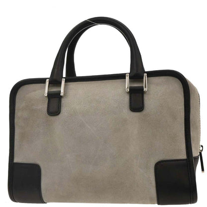 Loewe Light Gray Suede Amazona Handbag