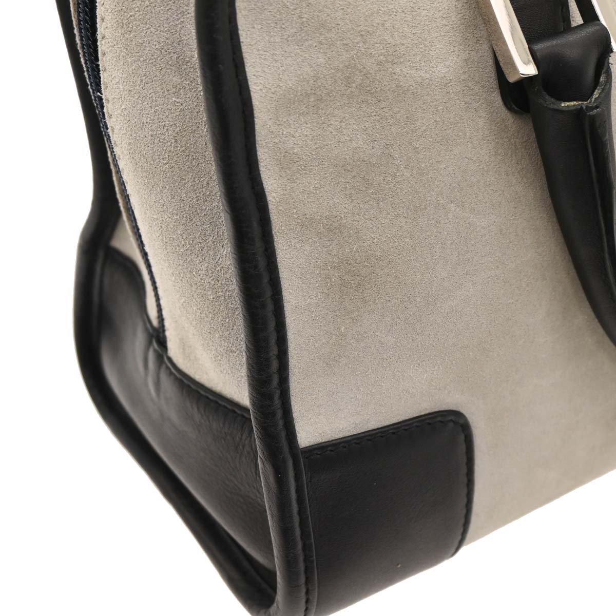 Loewe Light Gray Suede Amazona Handbag