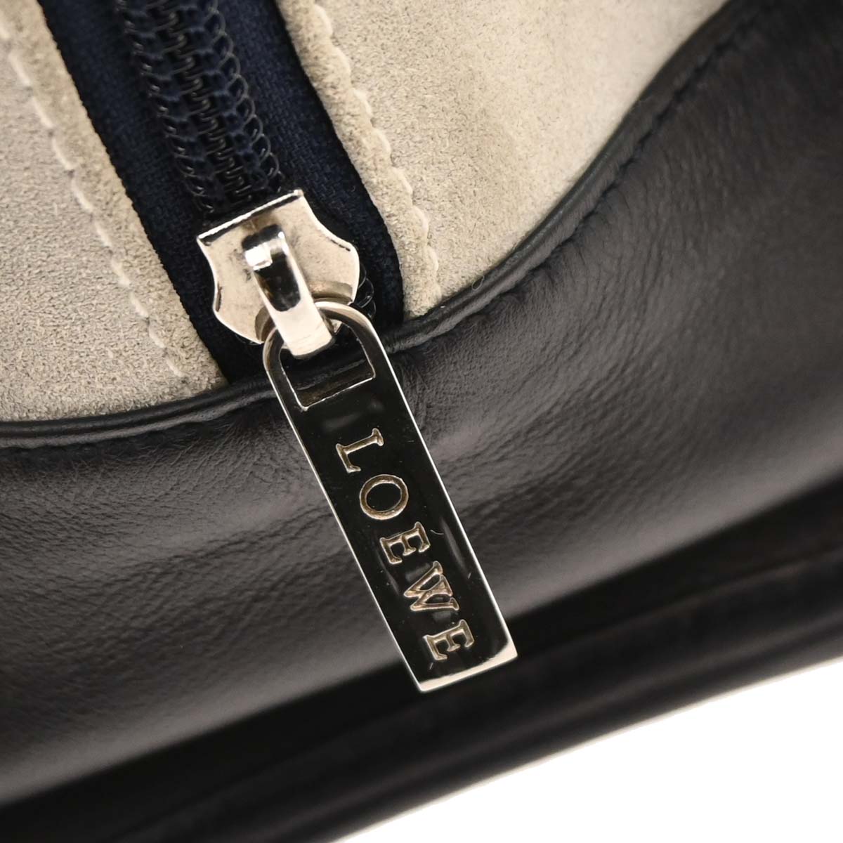 Loewe Light Gray Suede Amazona Handbag