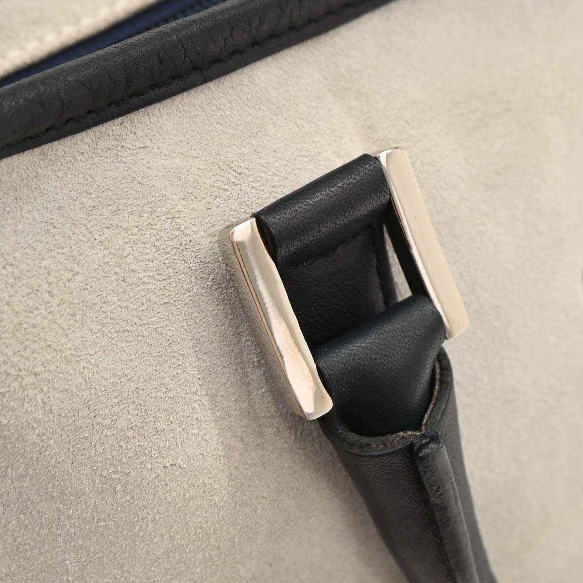 Loewe Light Gray Suede Amazona Handbag