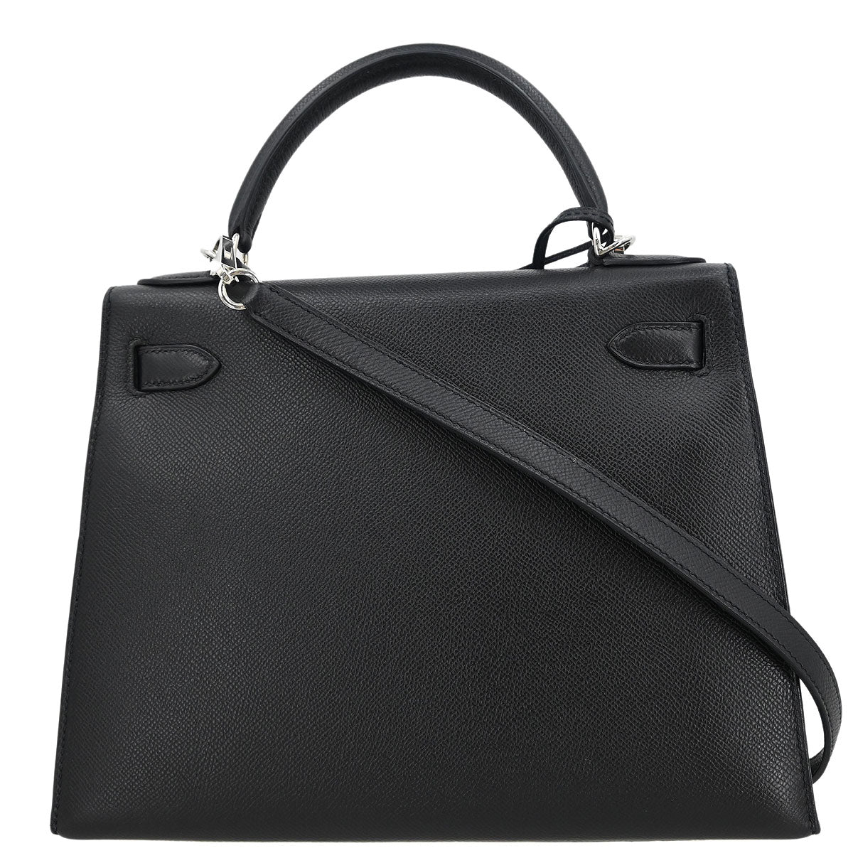 Hermes Black Epsom Kelly 28 Sellier 2way Shoulder Handbag