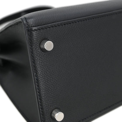 Hermes Black Epsom Kelly 28 Sellier 2way Shoulder Handbag