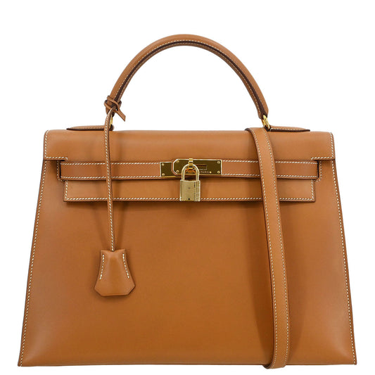 Hermes Natural Veau Chamonix Kelly 32 Sellier 2way Shoulder Handbag