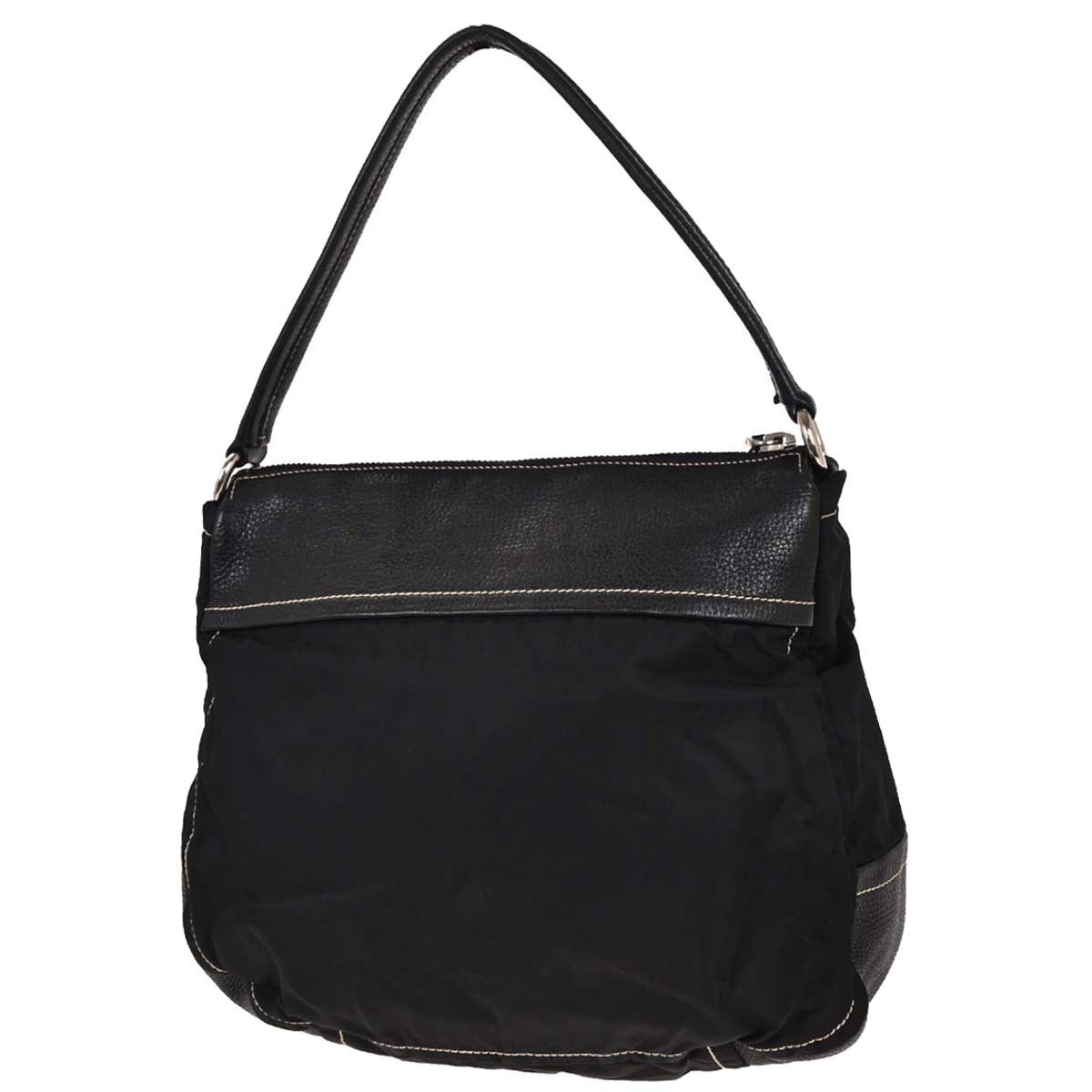 Prada Black Nylon Leather Shoulder Bag