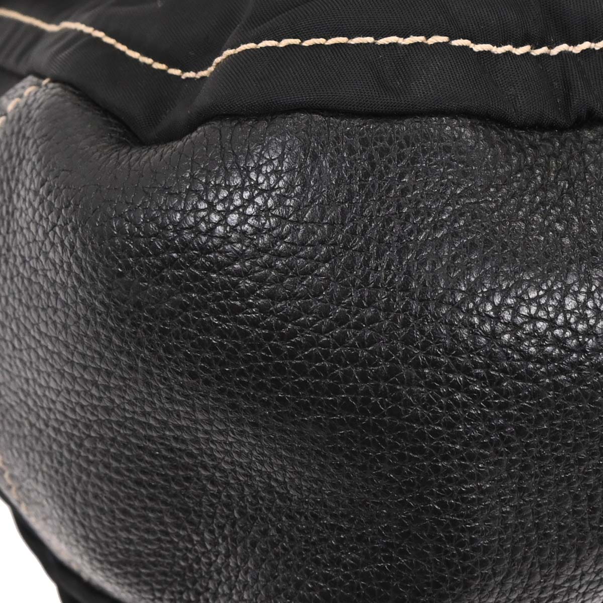 Prada Black Nylon Leather Shoulder Bag