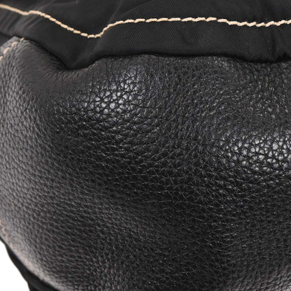 Prada Black Nylon Leather Shoulder Bag