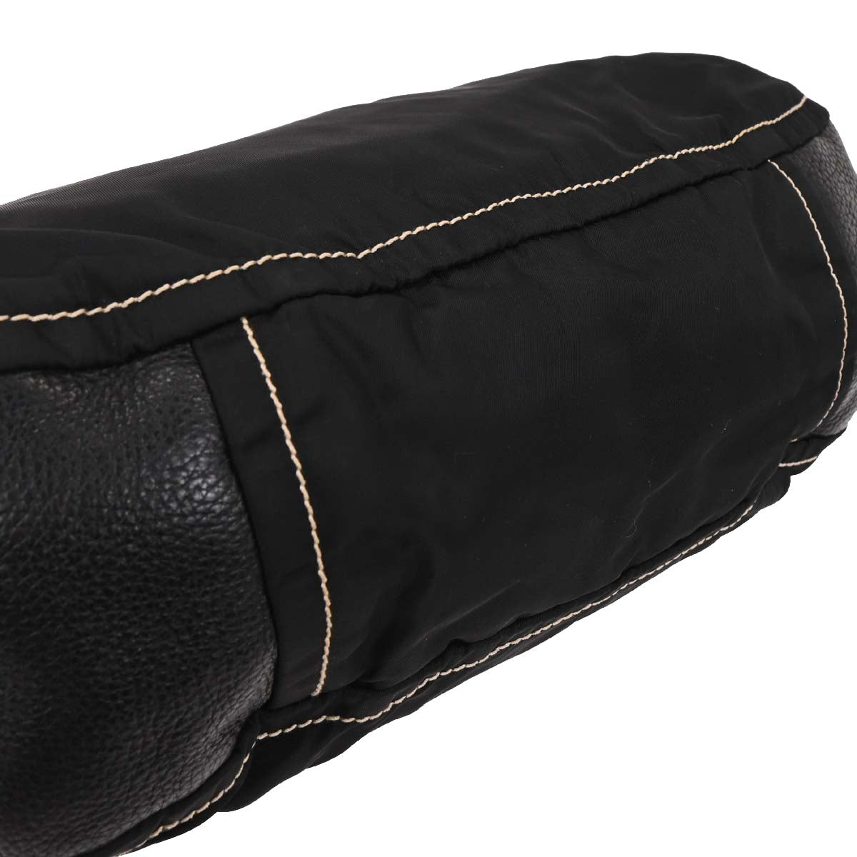 Prada Black Nylon Leather Shoulder Bag