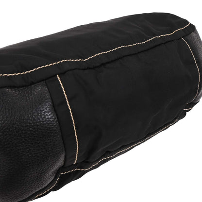 Prada Black Nylon Leather Shoulder Bag