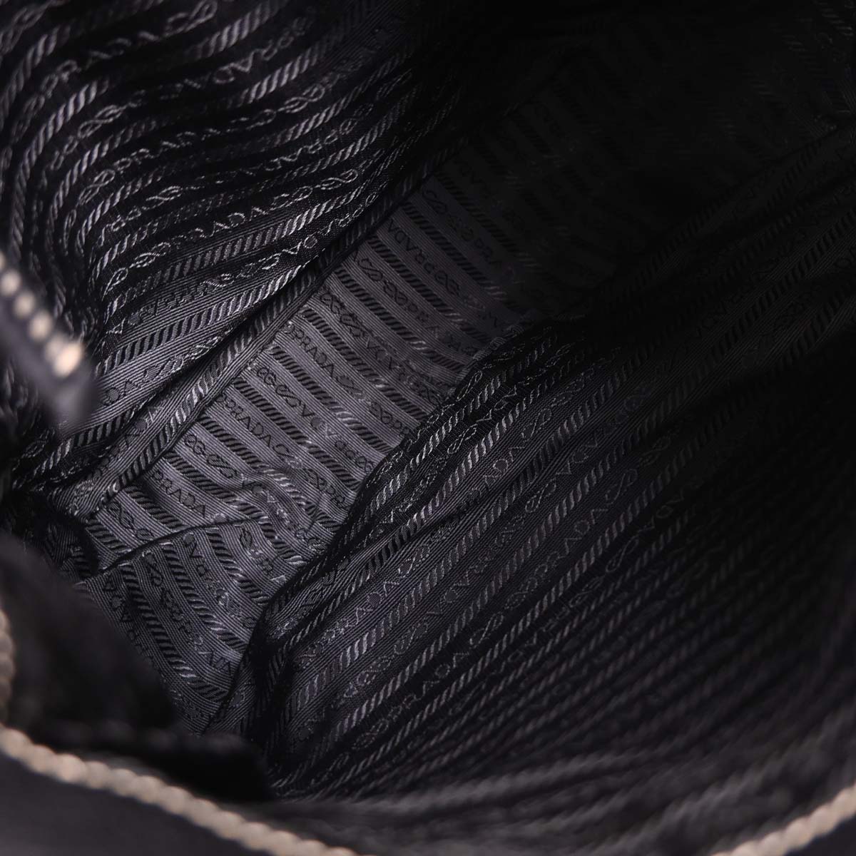 Prada Black Nylon Leather Shoulder Bag