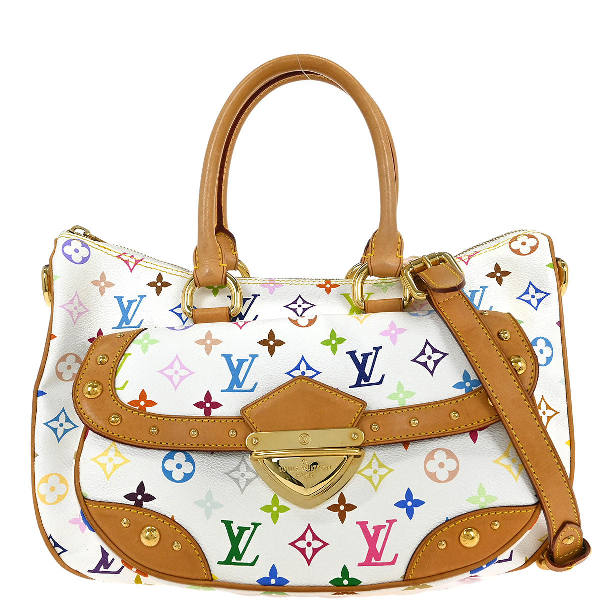Louis Vuitton White Multicolor Rita 2way Shoulder Handbag M40125