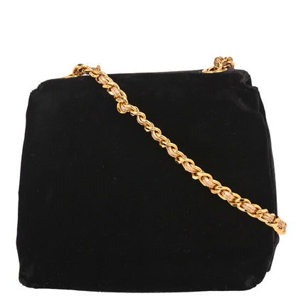 Chanel Black Velvet Shoulder Bag