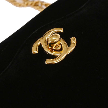 Chanel Black Velvet Shoulder Bag