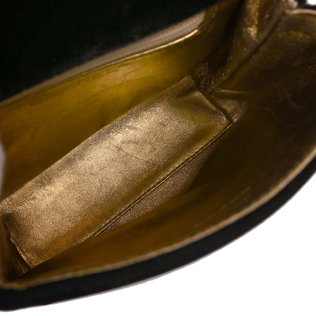 Chanel Black Velvet Shoulder Bag