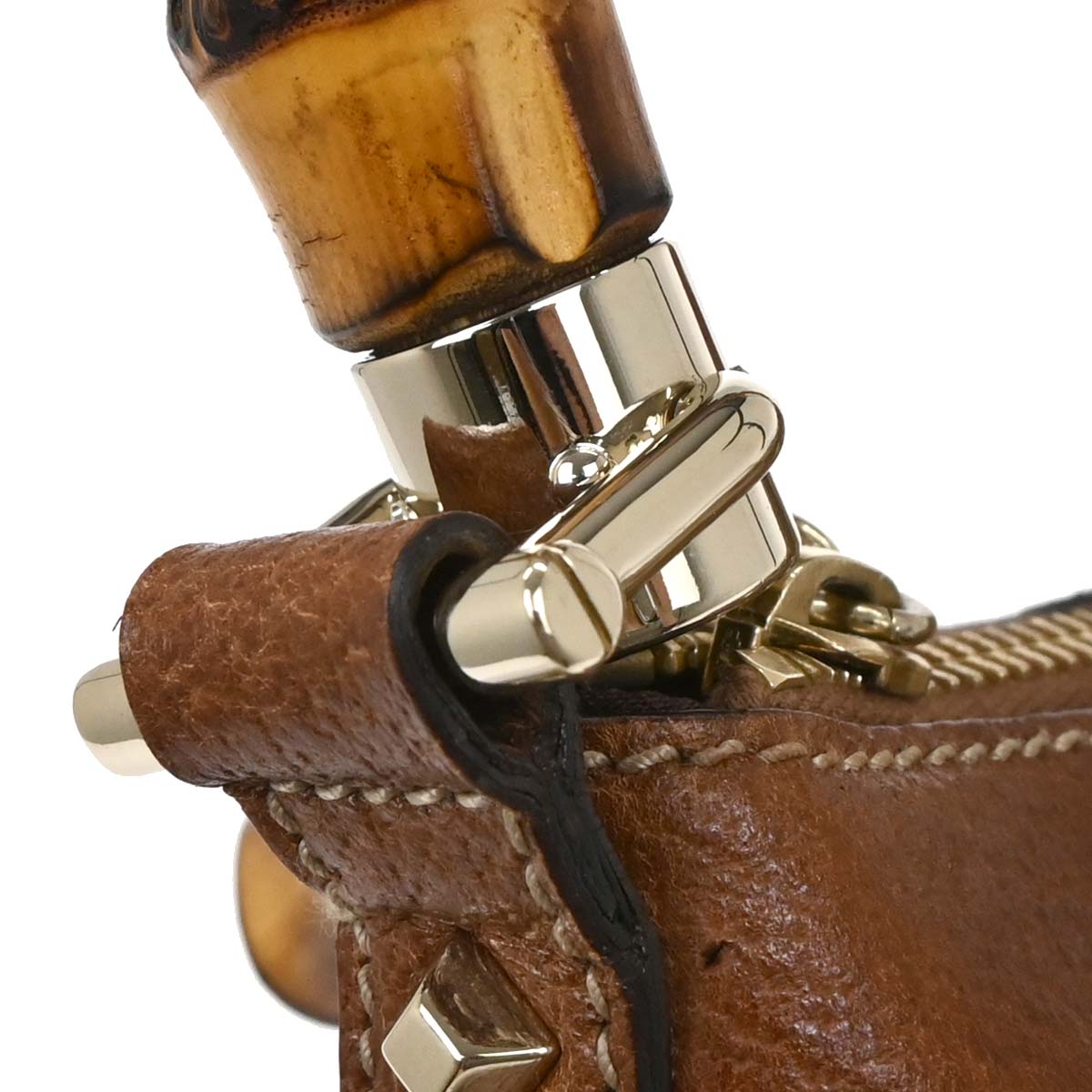 Gucci Beige Bamboo GG Handbag