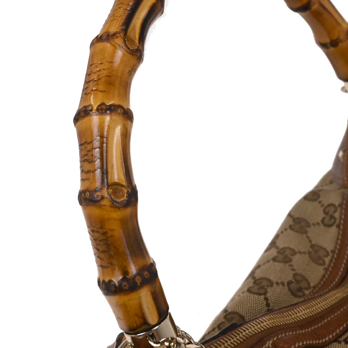 Gucci Beige Bamboo GG Handbag