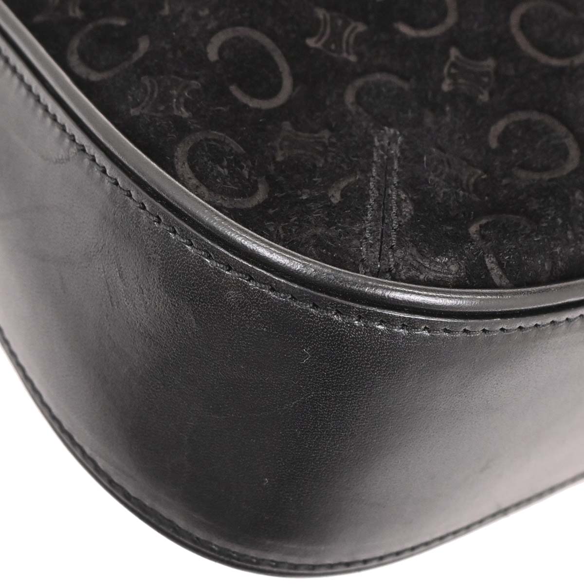 Celine Black Suede C Macadam Shoulder Bag