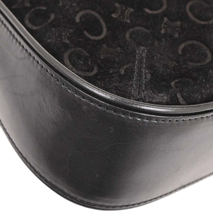 Celine Black Suede C Macadam Shoulder Bag
