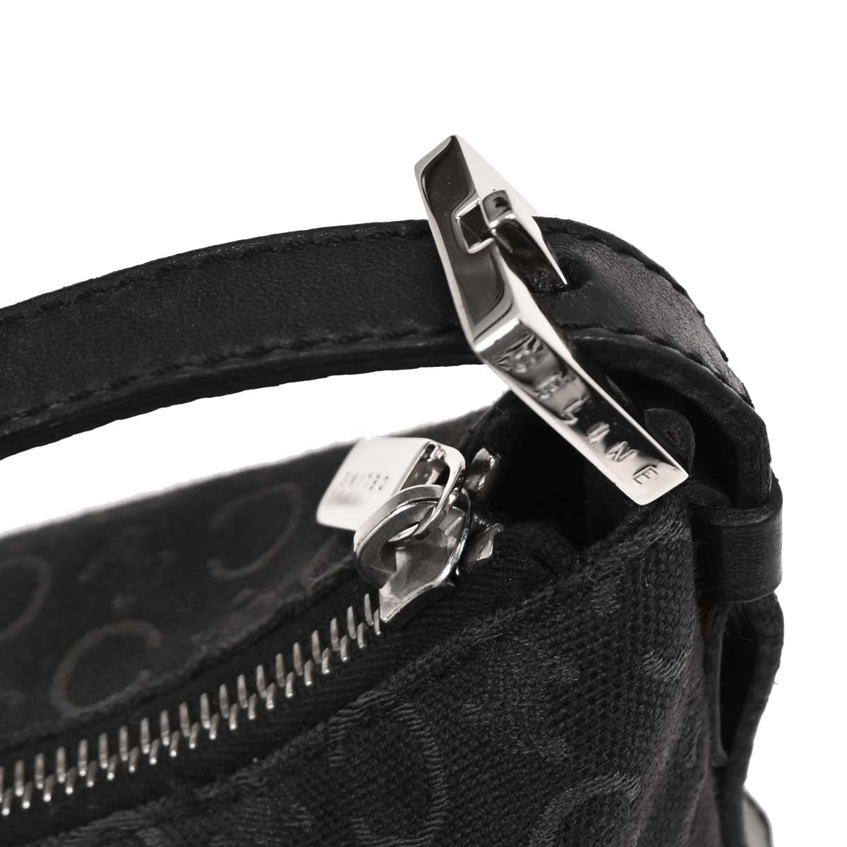 Celine Black Canvas C Macadam Handbag