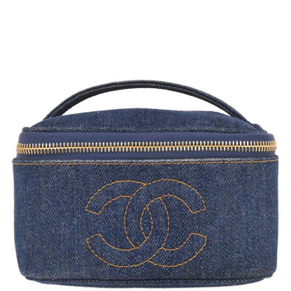 Chanel Blue Denim Vanity Handbag