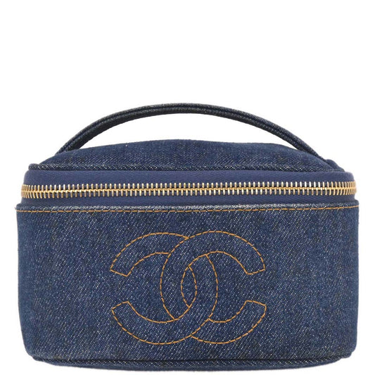 Chanel Blue Denim Vanity Handbag