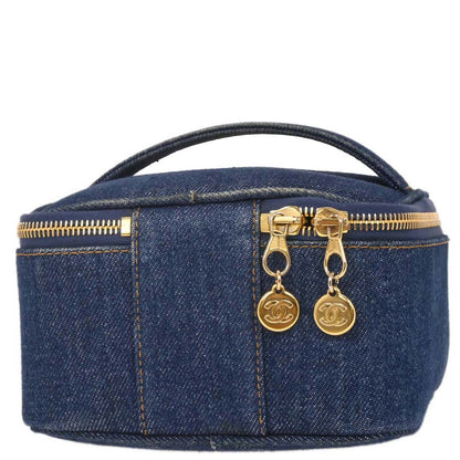 Chanel Blue Denim Vanity Handbag