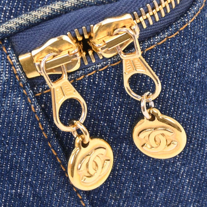 Chanel Blue Denim Vanity Handbag