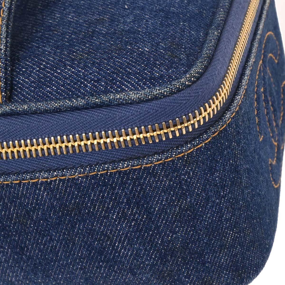 Chanel Blue Denim Vanity Handbag