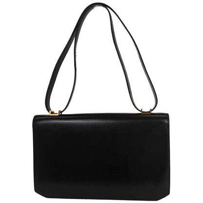 Hermes Black Box Calf Cadena Lock Shoulder Bag