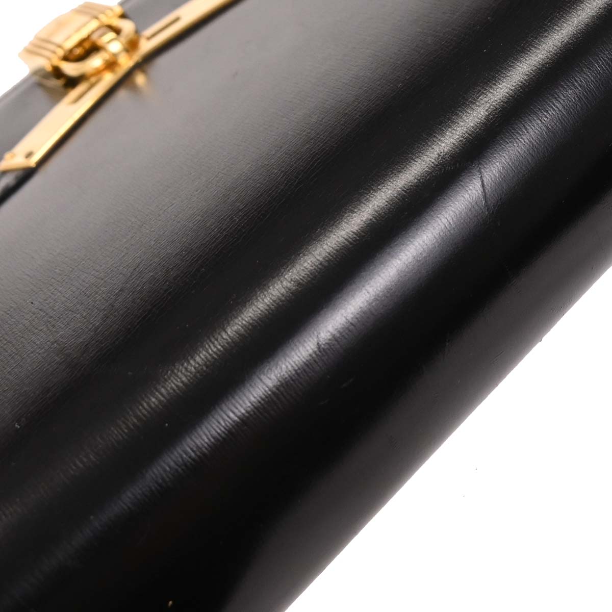 Hermes Black Box Calf Cadena Lock Shoulder Bag