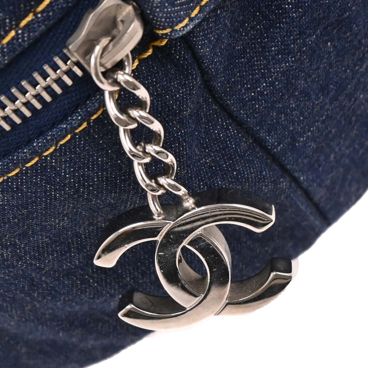 Chanel Navy Denim Luxury Line Bowling Bag Handbag