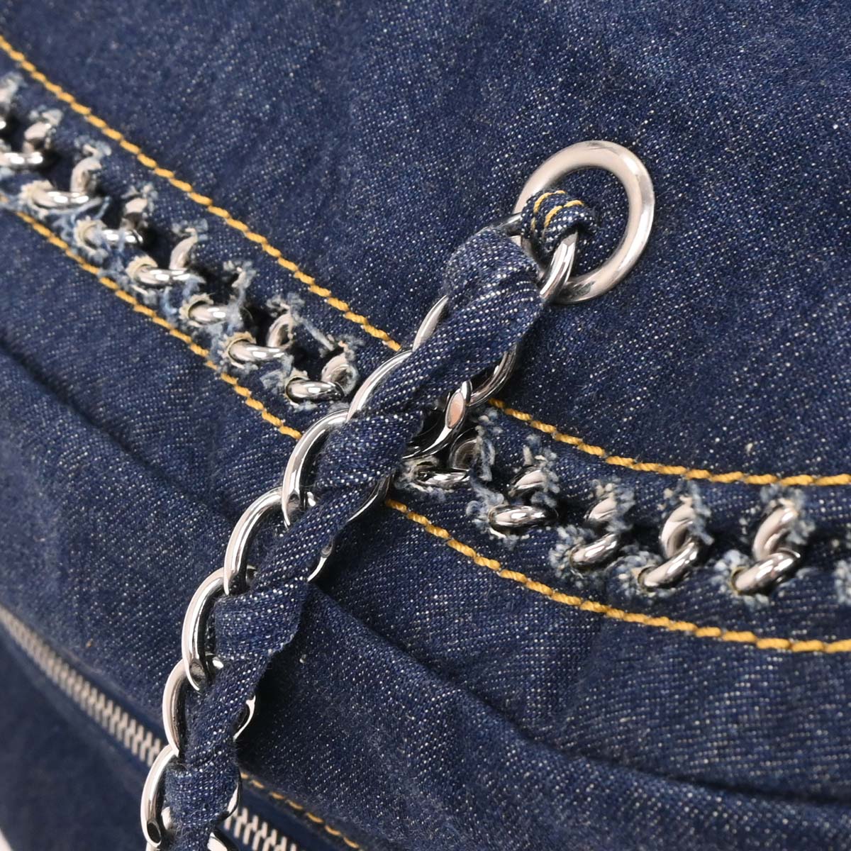 Chanel Navy Denim Luxury Line Bowling Bag Handbag