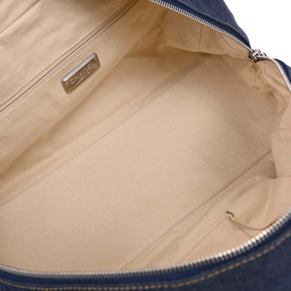 Chanel Navy Denim Luxury Line Bowling Bag Handbag