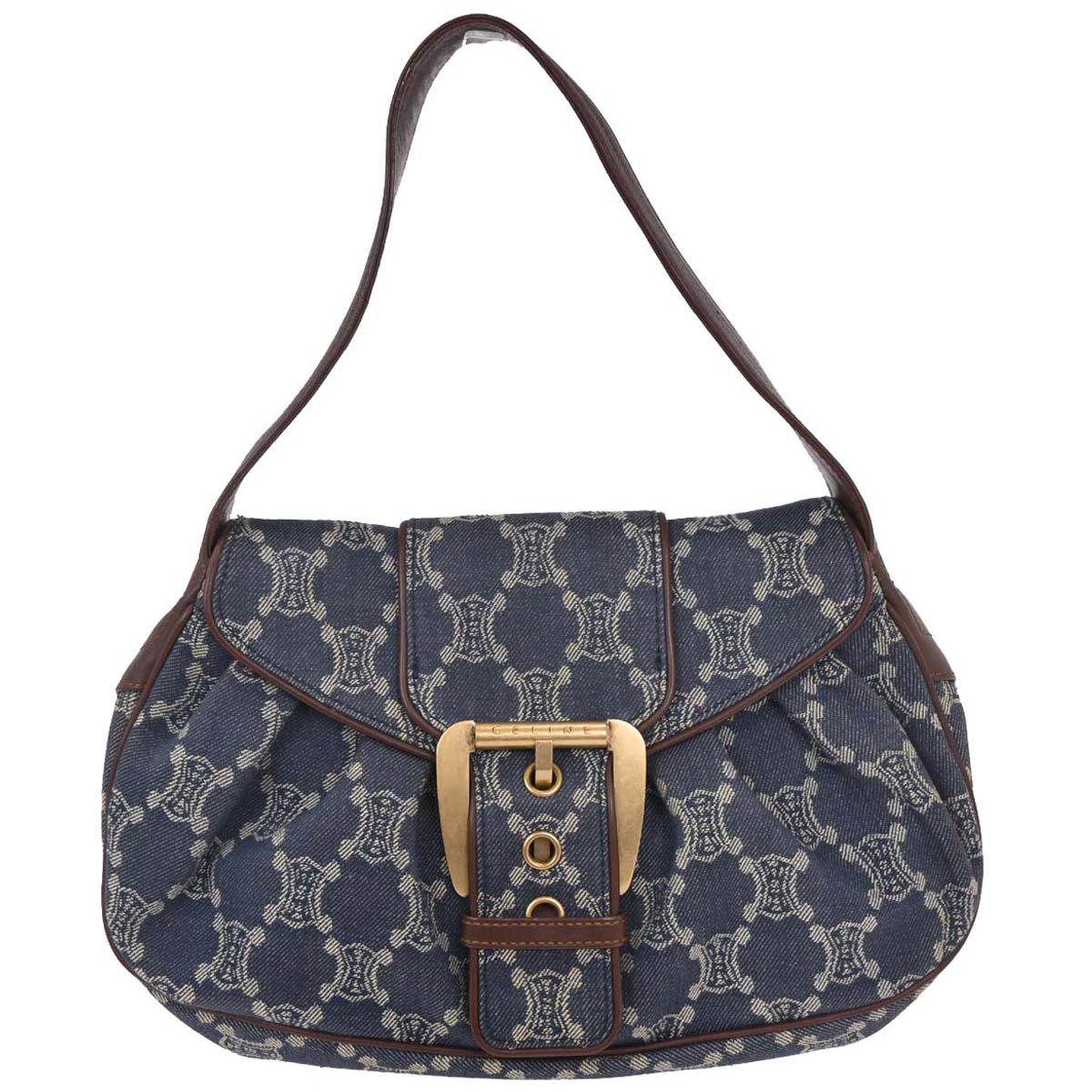 Celine Blue Denim Macadam Handbag