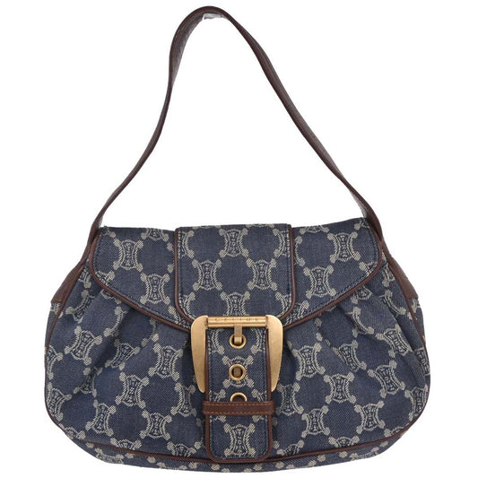 Celine Blue Denim Macadam Handbag