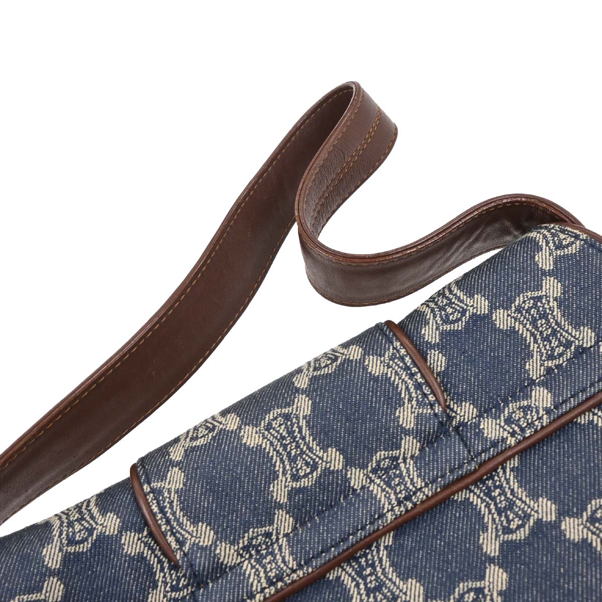 Celine Blue Denim Macadam Handbag