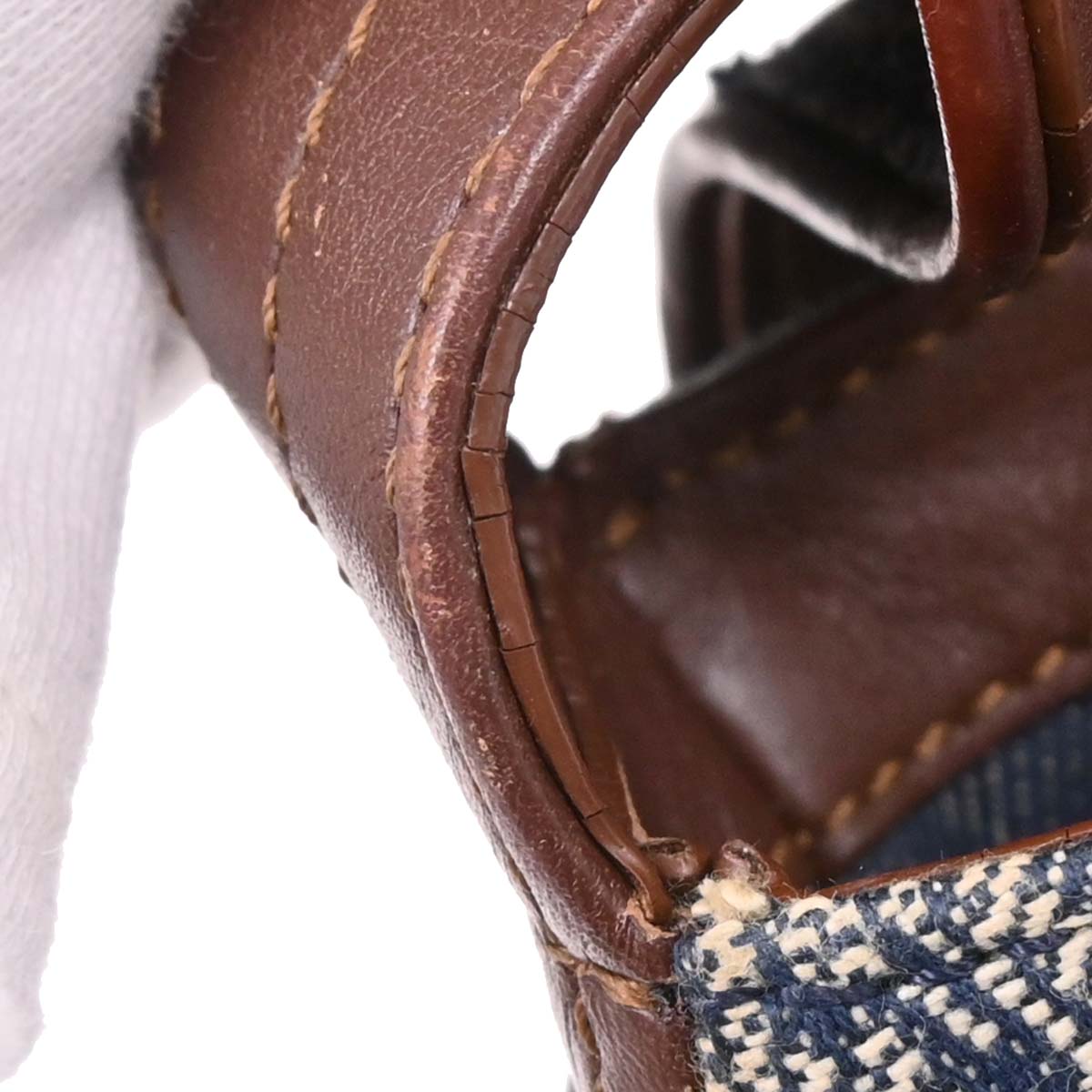 Celine Blue Denim Macadam Handbag