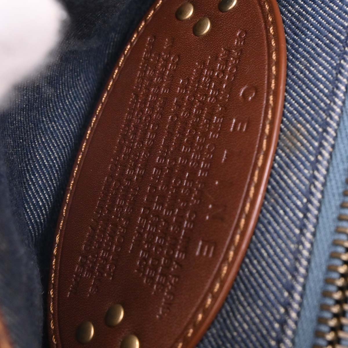 Celine Blue Denim Macadam Handbag