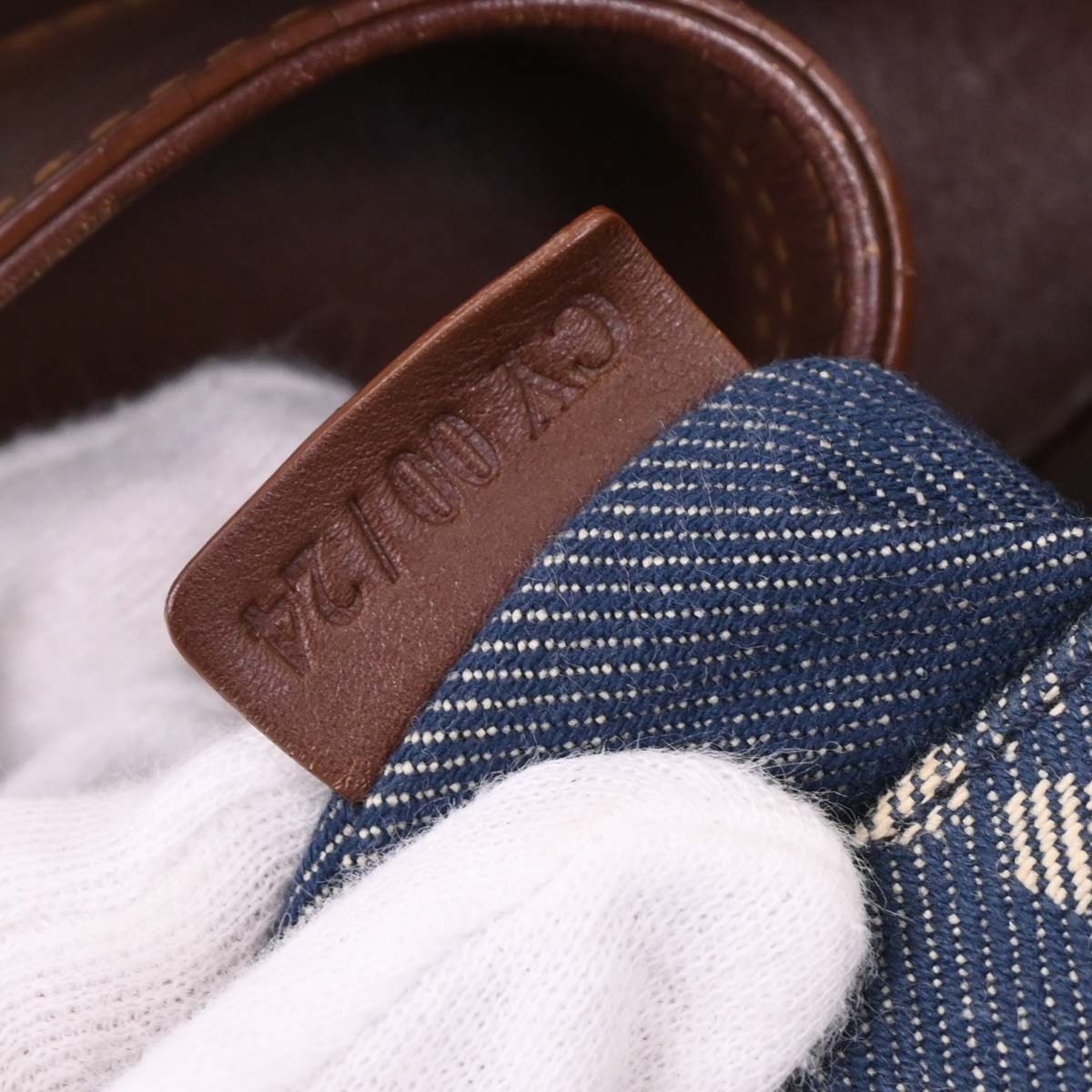 Celine Blue Denim Macadam Handbag