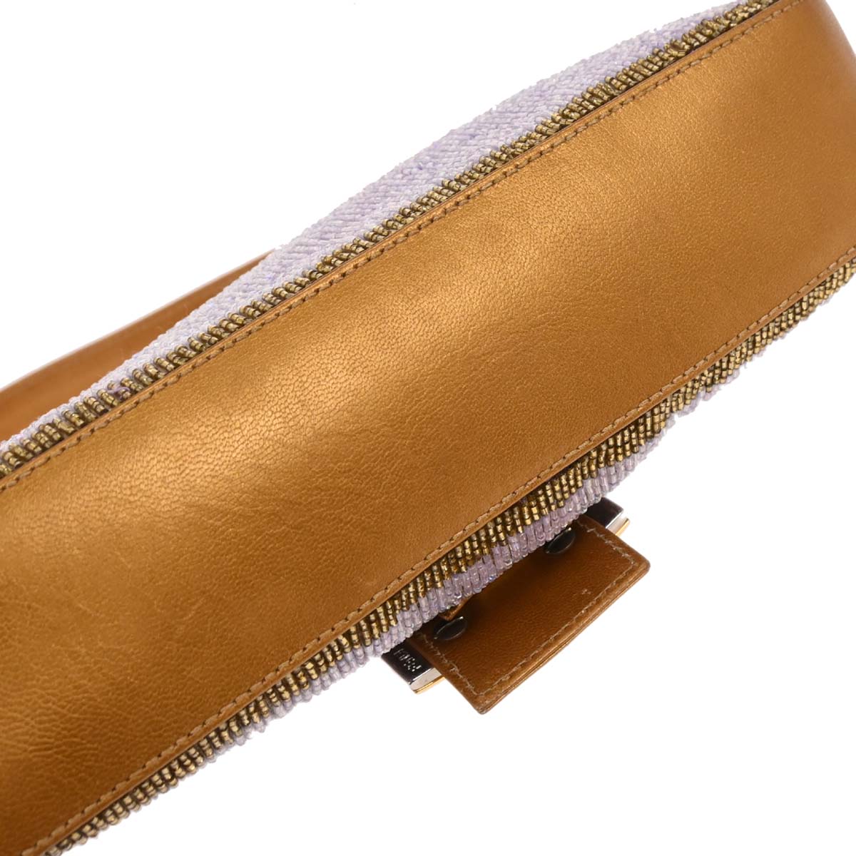 Fendi Purple Gold Beaded Baguette Handbag